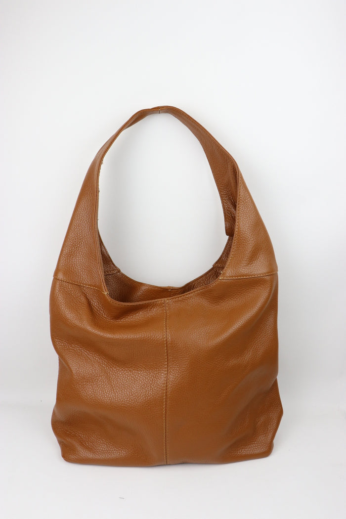 Bagitali Sadie Leather Tote Bag - Tan