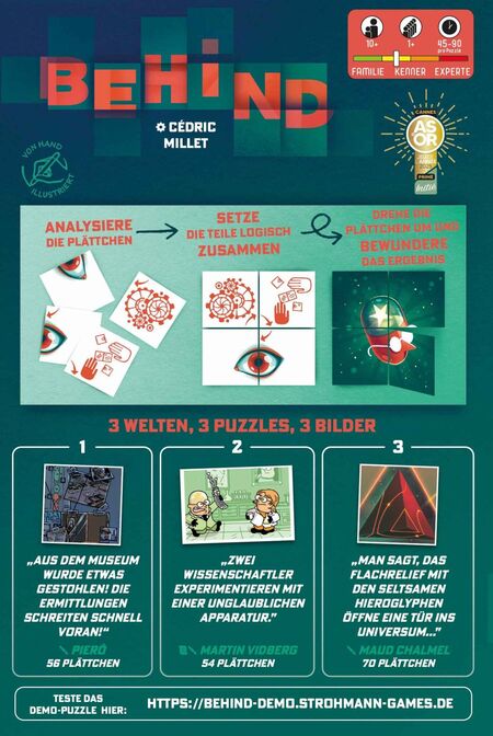 Behind - Drei spannende Puzzle-Deduktions-Räsel für Knobler