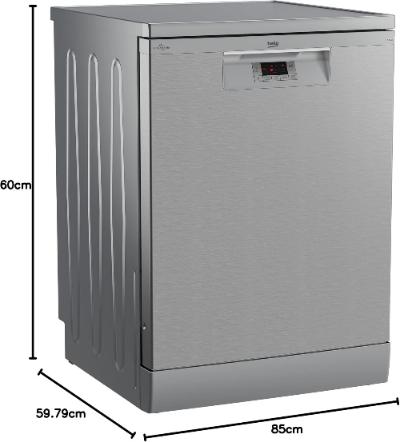 Beko Free Stand Dishwasher A++, 6Programs, 15Set, 2Racks, 3Sprays, Silver