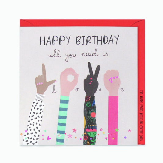 Belly Button All You Need Is Love Birthday Greetings Card