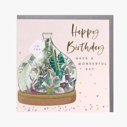 Belly Button Birthday Terrarium Greetings Card