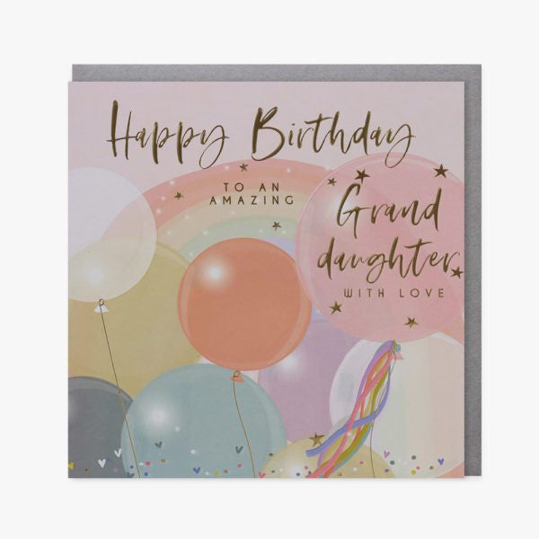 Belly Button Granddaughter Balloons Birthday Greetings Card