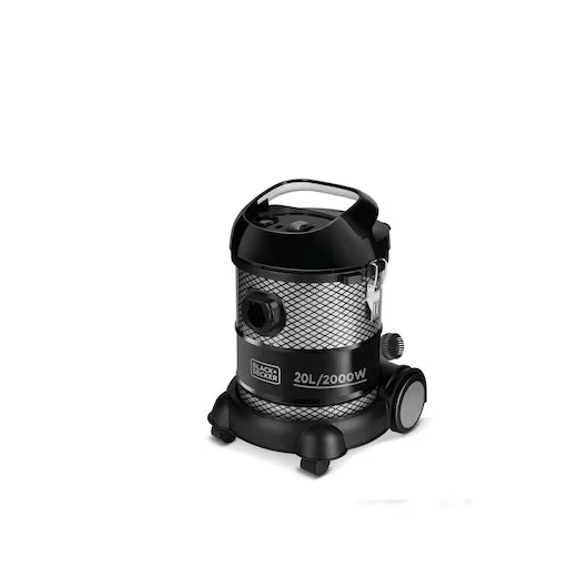 Black & Decker Drum Vacuum Cleaner, 20Lit, 2000Watts, Black