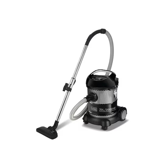 Black & Decker Drum Vacuum Cleaner, 20Lit, 2000Watts, Black