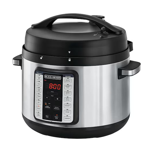 Black & Decker Pressure Cooker 9 In 1, 6Lit, 1350Watts, Black / Silver
