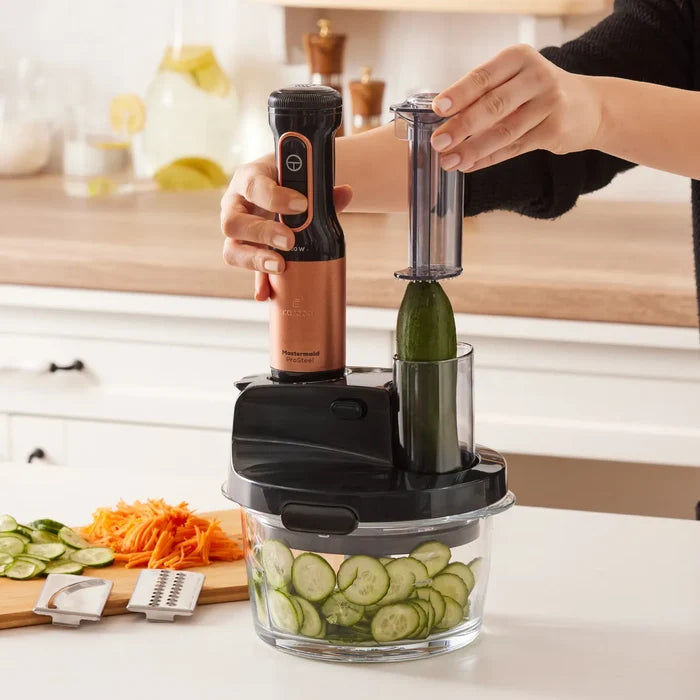 Blender Set Karaca Mastermaid Prosteel Long support pour mixeur, 6 couteaux, verre, 2500 W, cuivre noir
