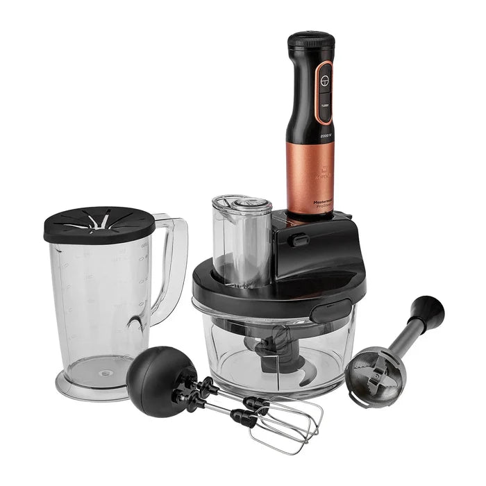 Blender Set Karaca Mastermaid Prosteel Long support pour mixeur, 6 couteaux, verre, 2500 W, cuivre noir