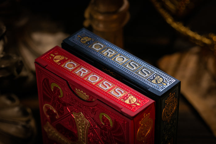 Blue Gilded Admiral Angels Cross Playing Cards - 1 of 150 Playing Cards by Riffle Shuffle Playing Card Company