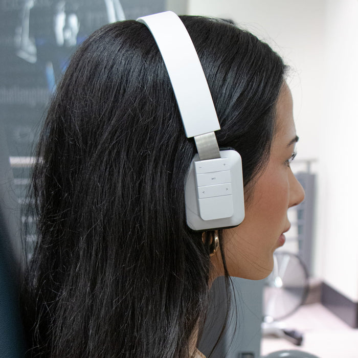 Aluratek Bluetooth Wireless Stereo White Headphones at Gym