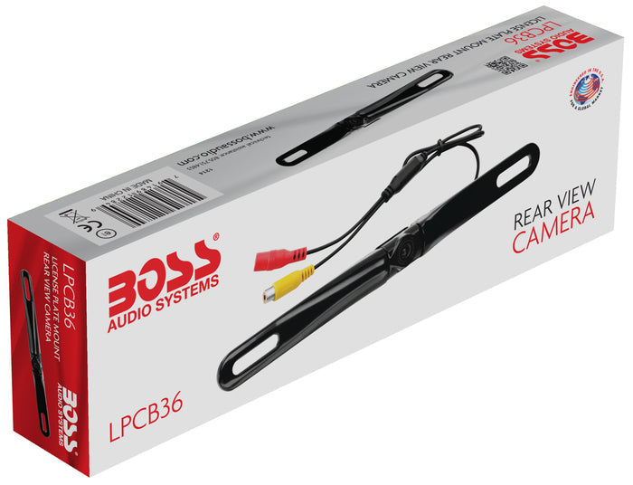 Boss Rear-View License Plate Mount Camera - Weather Proof