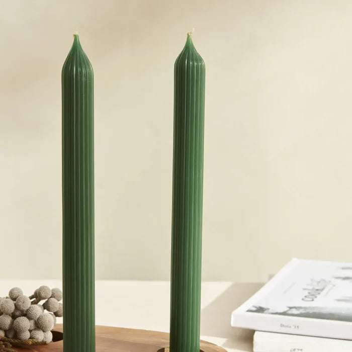 Bougie pour bougeoir Karaca Home Wave 2 pièces, vert