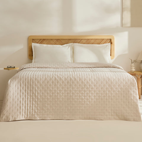 Breezy, Couvre-lit, Double, Beige