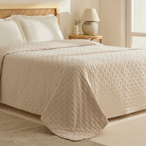 Breezy, Couvre-lit, Double, Beige