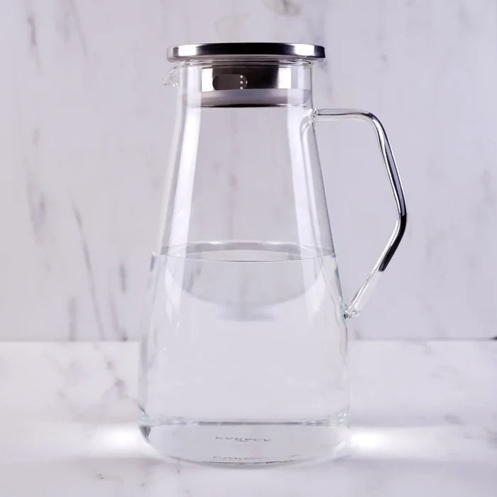 Carafe à eau Karaca en verre borosilicate et acier inoxydable, 1 700 ml
