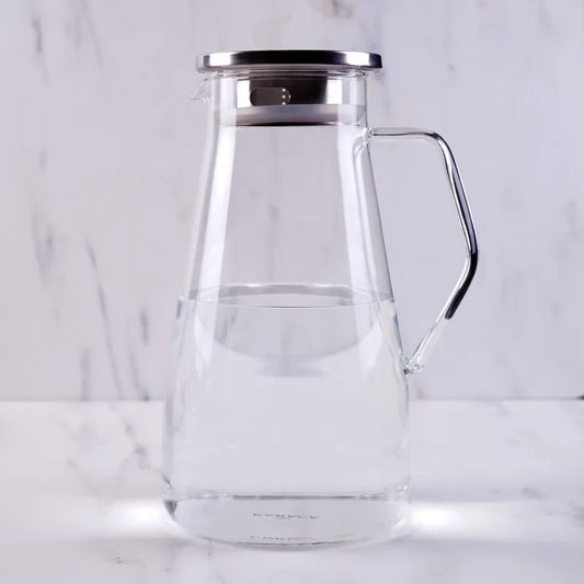 Carafe à eau Karaca en verre borosilicate et acier inoxydable, 1 700 ml