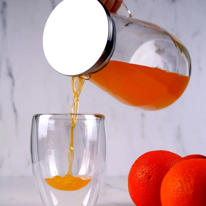 Carafe à eau Karaca en verre borosilicate et acier inoxydable, 1 700 ml
