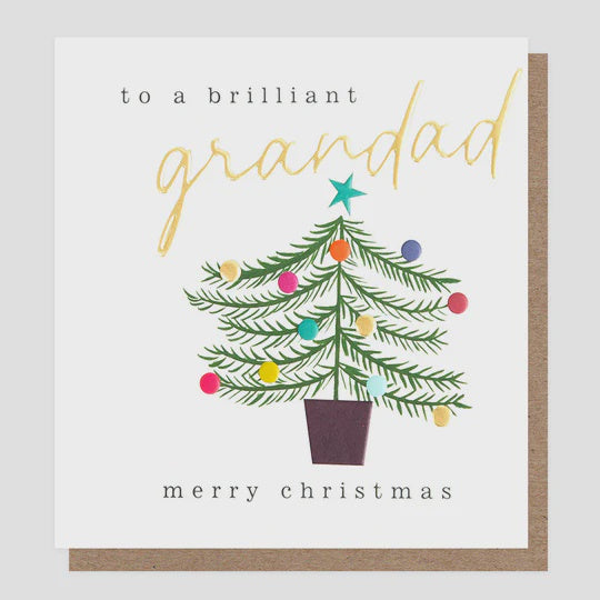 Caroline Gardner Tree & Baubles Christmas Card For Grandad