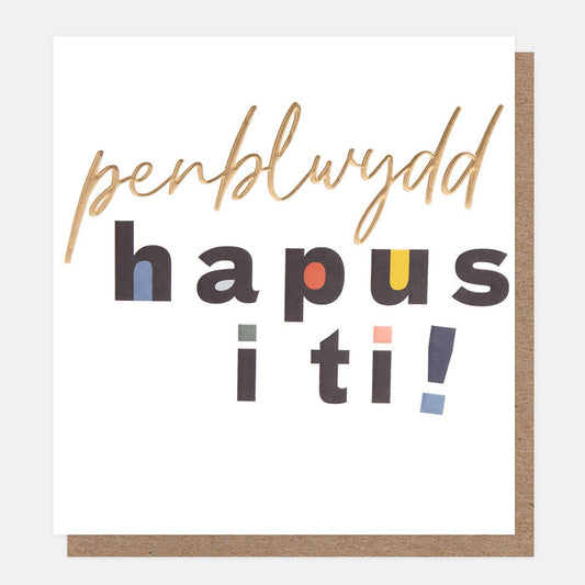Caroline Gardner Welsh Happy Birthday To You Greetings Card
