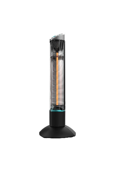 Black outdoor patio heater on a white background