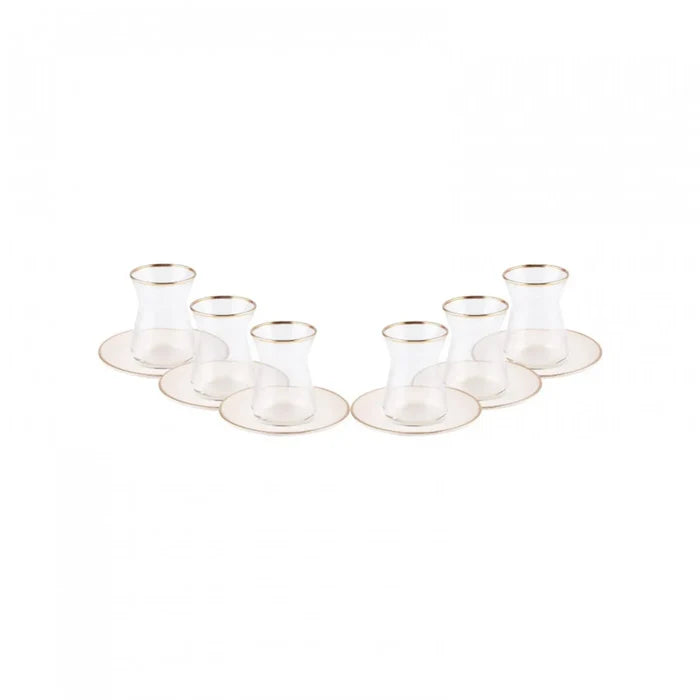 Coffret de tasses à thé Karaca Retro pour 6 personnes, 132 ml, beige