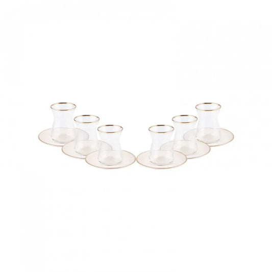 Coffret de tasses à thé Karaca Retro pour 6 personnes, 132 ml, beige