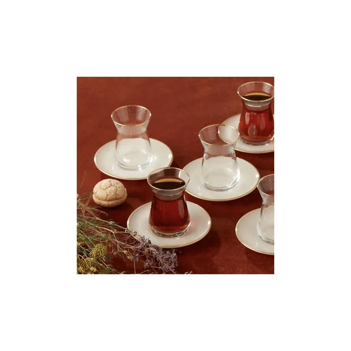 Coffret de tasses à thé Karaca Retro pour 6 personnes, 132 ml, beige