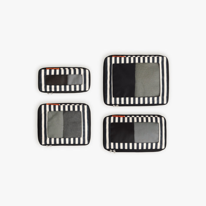 Set of Four / Poplin Stripe Black