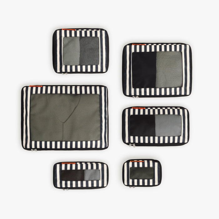 Set of Six / Poplin Stripe Black