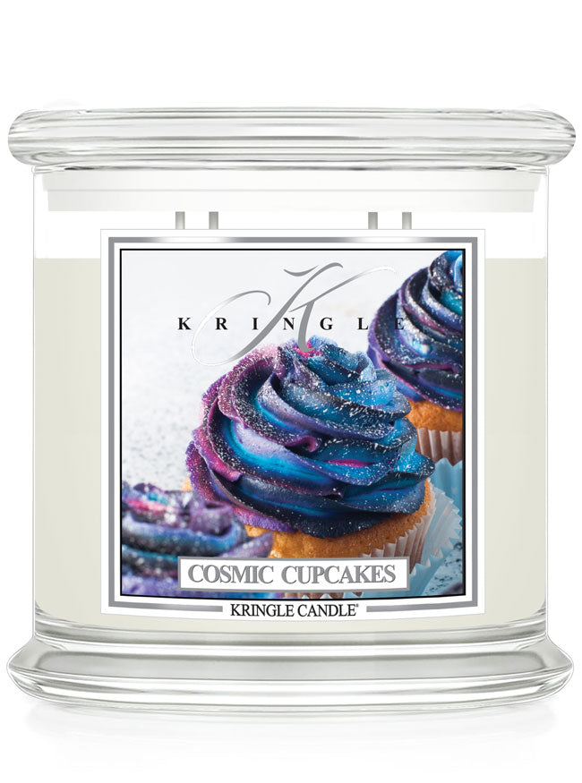 Kringle Candle with 'Cosmic Cupcakes' packaging on a white background