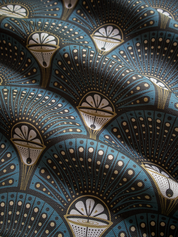 Deco Martini 'Teal' Linen Sample