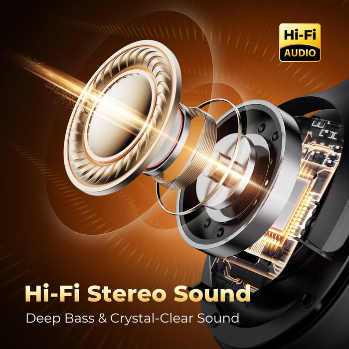 E11A - Hybrid Active Noise Cancelling, HD Audio, Wireless Bluetooth Headphone Cowinaudio