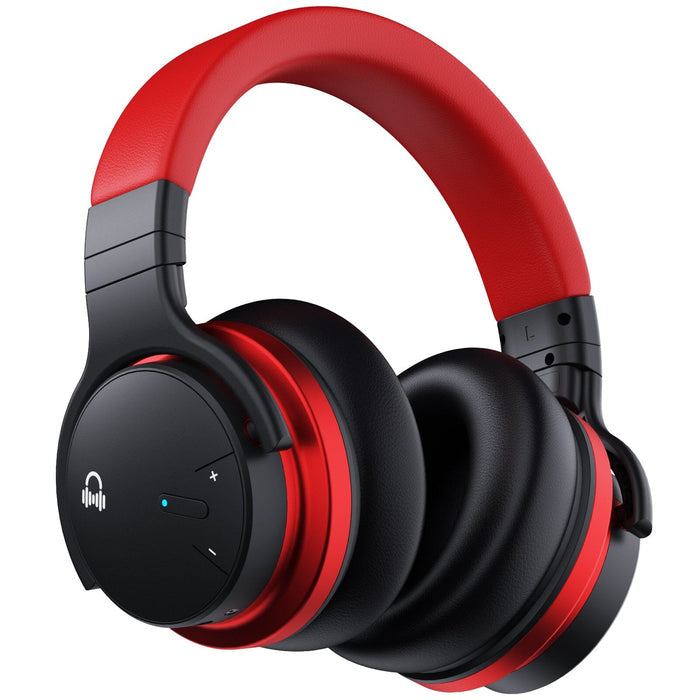 E7 Basic C Active Noise Cancelling Headphones Bluetooth Headphones Wireless Headphones, Red Headphone Cowinaudio