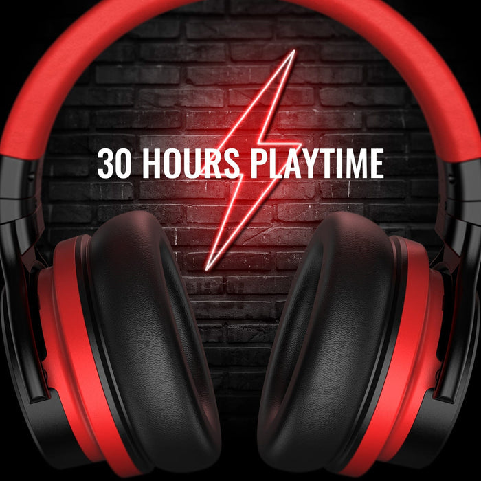 E7 Basic C Active Noise Cancelling Headphones Bluetooth Headphones Wireless Headphones, Red Headphone Cowinaudio