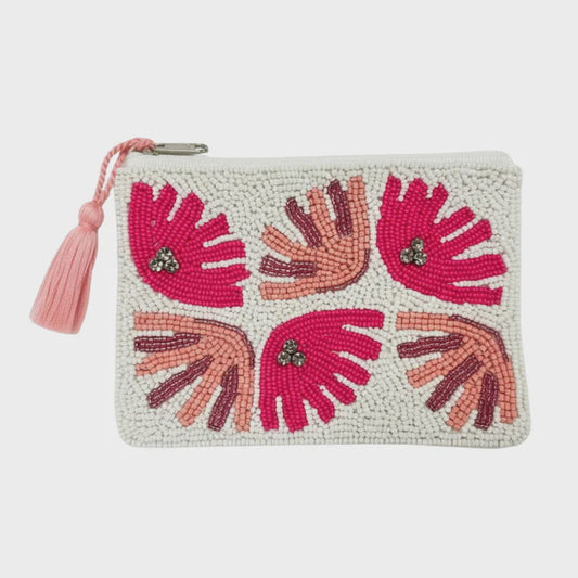 Elie Beaumont Serendipity Beaded Pouch - Pink Shell