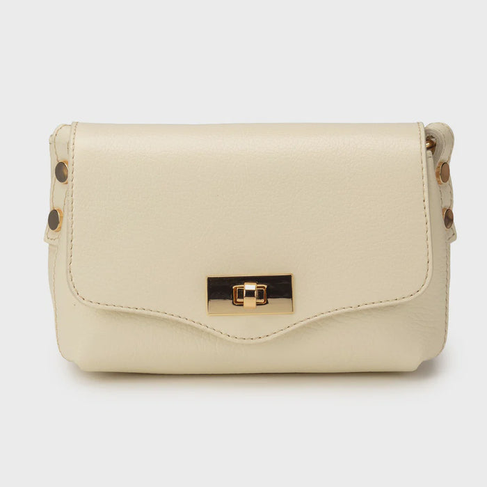 Elie Beaumont Twist Clasp Crossbody Bag - Ivory