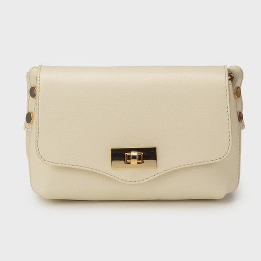 Elie Beaumont Twist Clasp Crossbody Bag - Ivory