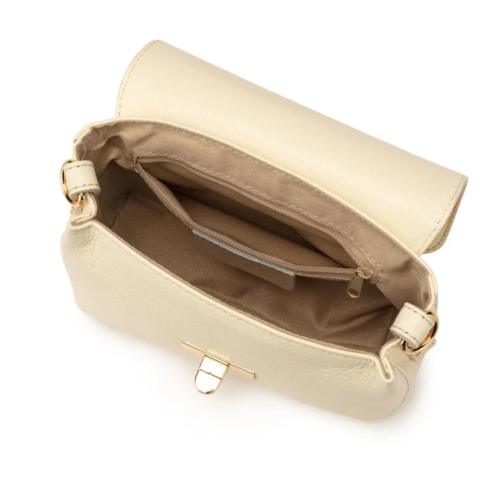 Elie Beaumont Twist Clasp Crossbody Bag - Ivory