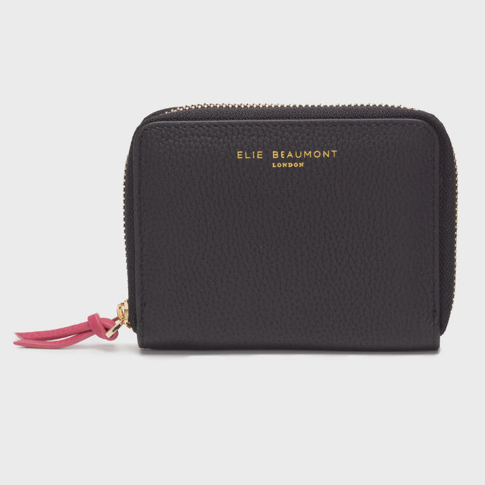 Elie Beaumont Zipper Purse Black - Berry