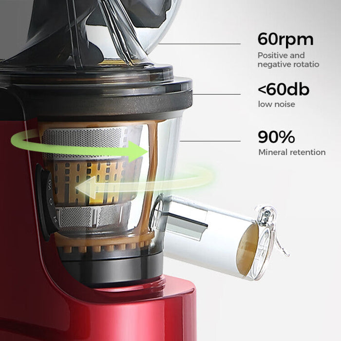 Empava Cold Press Slow Juicer in Red (BLDR03)