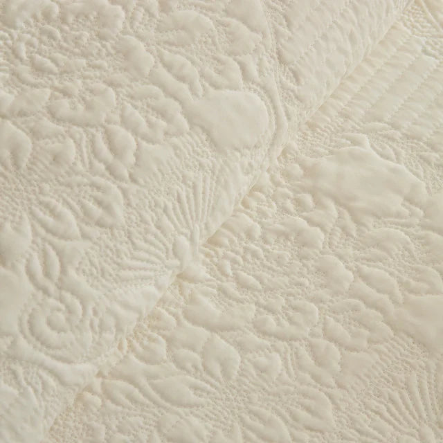 Ensemble de Couvre-lit Camille Écru 230x240 cm + 2 Taies (50x70 cm)