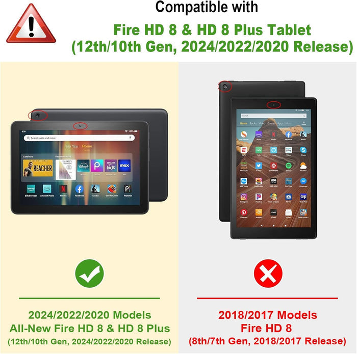 Fire HD 8 / Fire HD 8 Plus (12th/10th Gen, 2024/2022/2020) Slim Trifold Case | Fintie