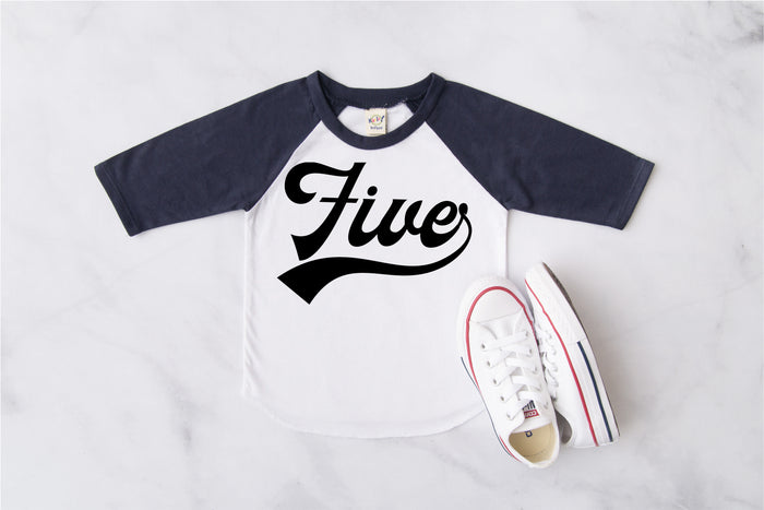 Five Baseball Raglan