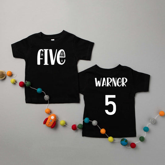 "Five Spiderweb" 5th Halloween Themed Birthday T-shirt