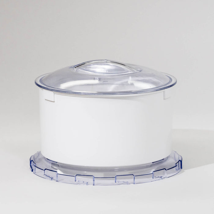 NutriMill flour sifter attachment on a grey background