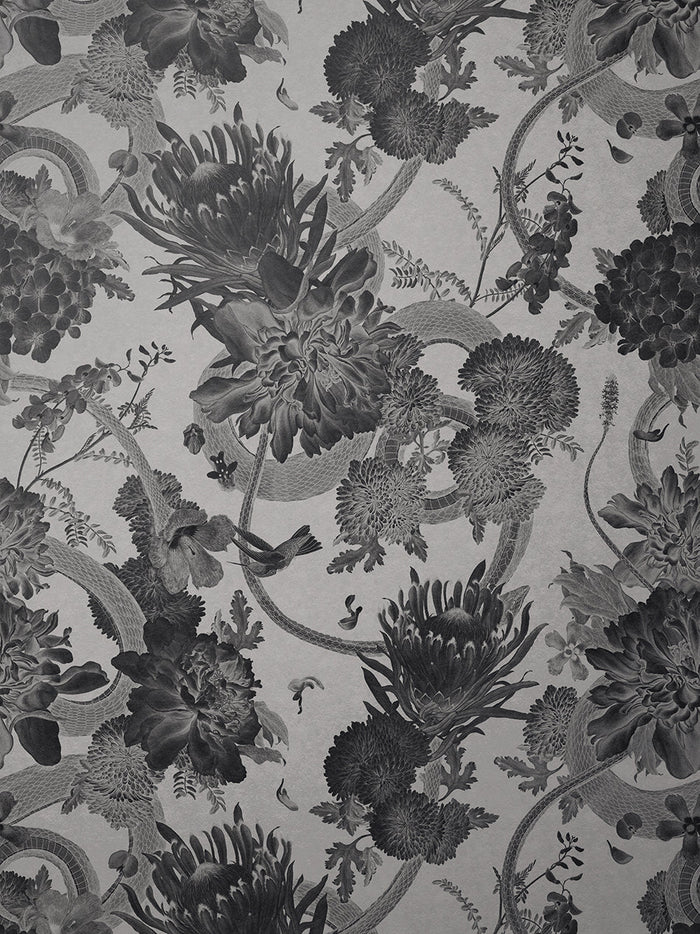 Forbidden Bloom 'Monochrome' Faux Suede Wallpaper Sample