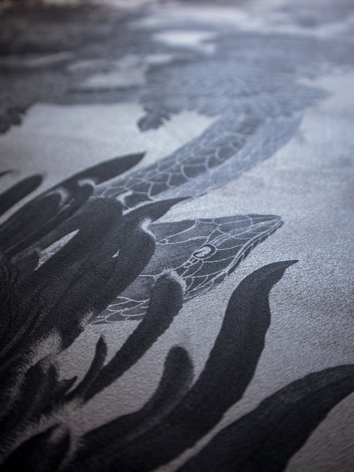 Forbidden Bloom 'Monochrome' Faux Suede Wallpaper Sample