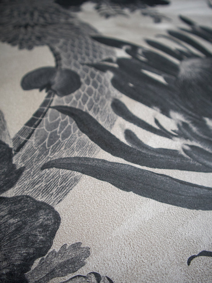 Forbidden Bloom 'Monochrome' Faux Suede Wallpaper Sample