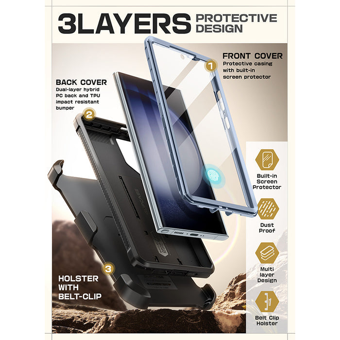 Galaxy S24 Ultra Unicorn Beetle PRO Rugged Case-Metallic Blue