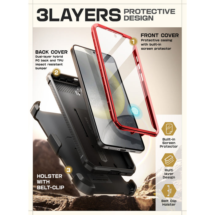 Galaxy S25 Unicorn Beetle PRO Rugged Case-Metallic Red