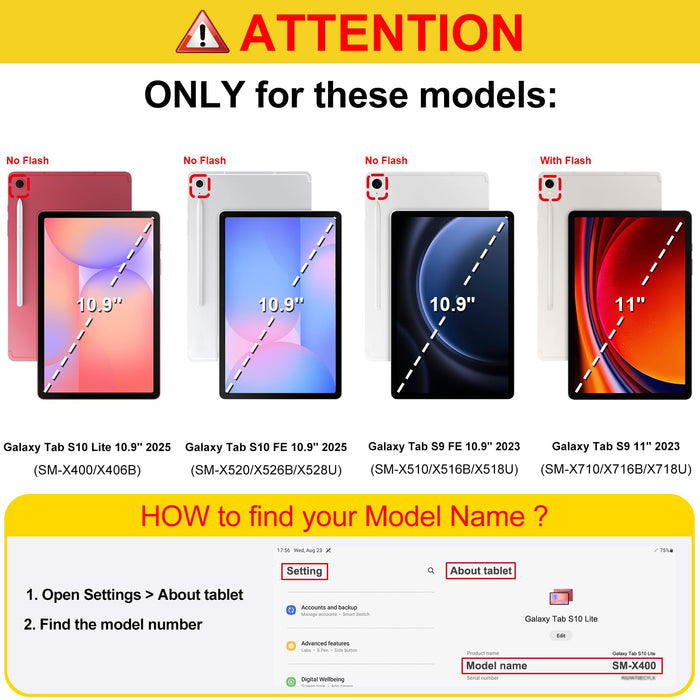 Galaxy Tab S10 Lite 2025/ Tab S10 FE 5G 10.9" (2025)/Tab S9 FE 5G 10.9"/Tab S9 11" Multi-Angle Case w/ Magnetic Closure | Fintie